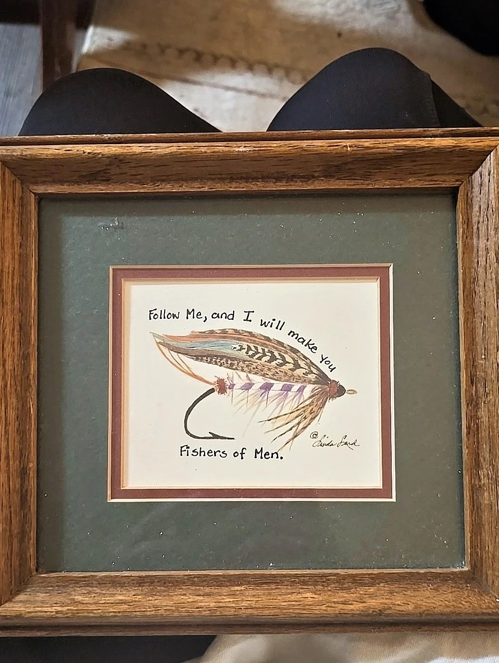 Carpenter Fly Fishing Print in Brown & Green